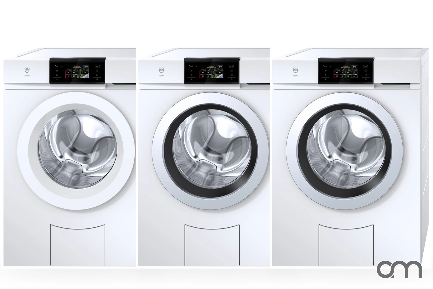 Les trois niveaux d'équipement du lave-linge V-ZUG AdoraLavage, V2000, V4000 et V6000, disponibles chez Arts & Ménagers à Neuchâtel