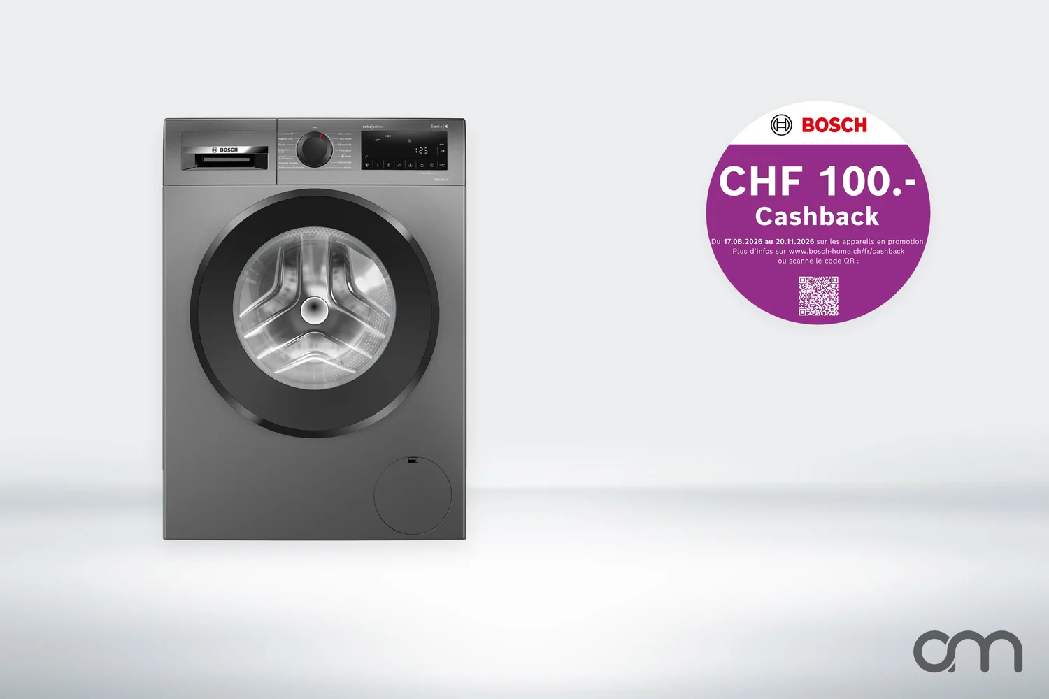 Lave-linge Bosch Série 6 swiss edition avec la pastille officielle CHF 100.- Cashback